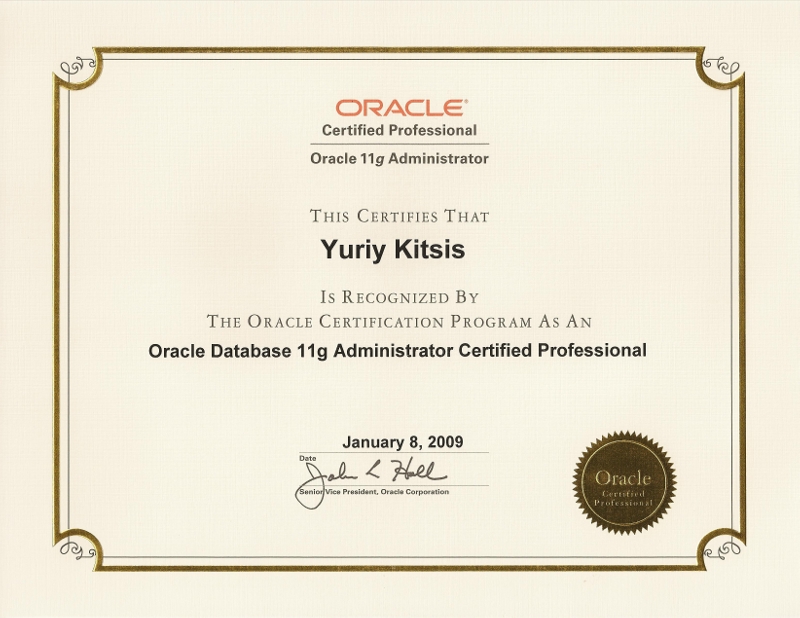 oracle database certification